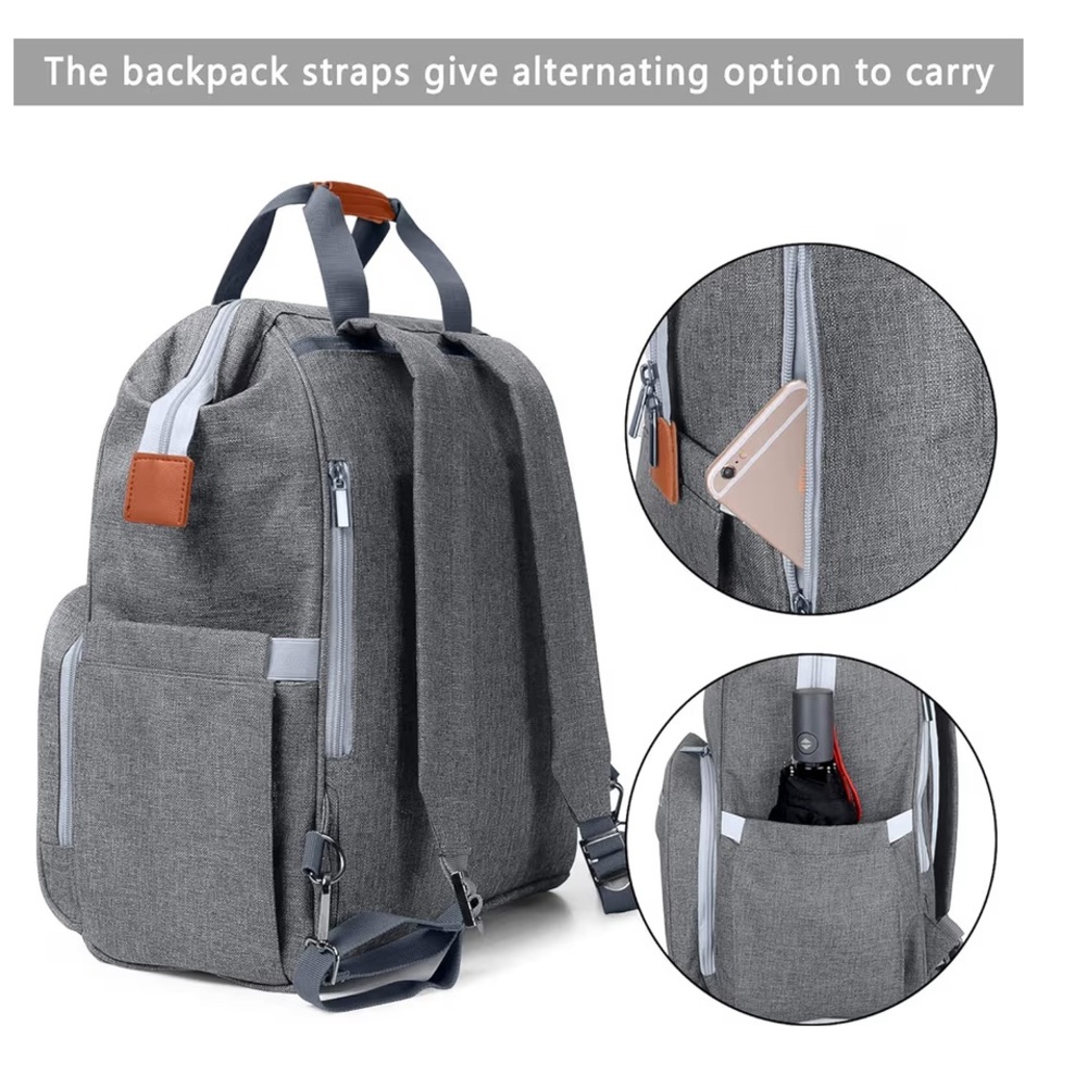 Gray Breast Pump Backpack with Cooler - Picture 5 of 8